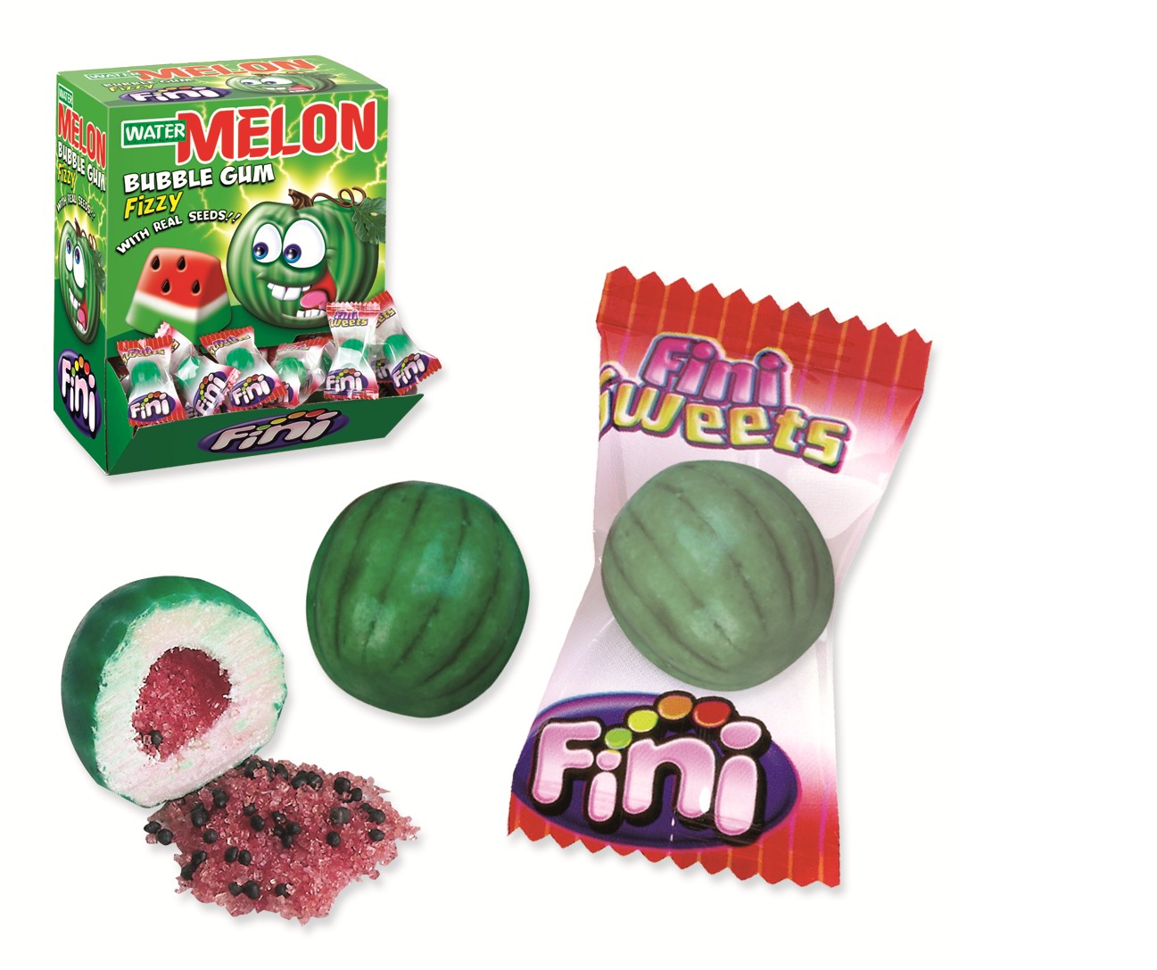 Chewing gum Fini Pastèque, bonbon melon,bubble gum pastèque,watermelon